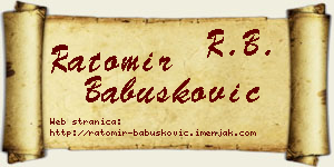 Ratomir Babušković vizit kartica